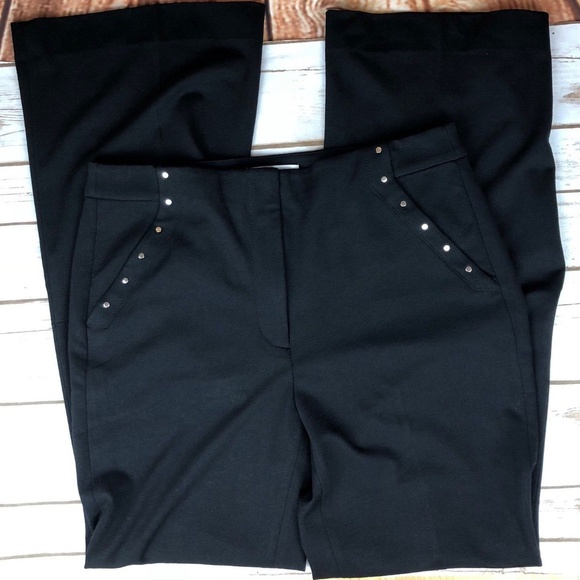 white house black market Pants - WHBM Studded Black Career Trouser Pants Size 12